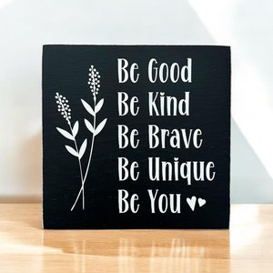 Inspirational Quote Wood Sign: Rustic Tiered Tray Decor