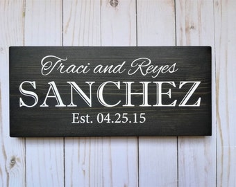 Custom wood sign, Custom wedding gift, family established sign, gift for newly weds, last name sign, farmhouse wedding gift, wedding sign