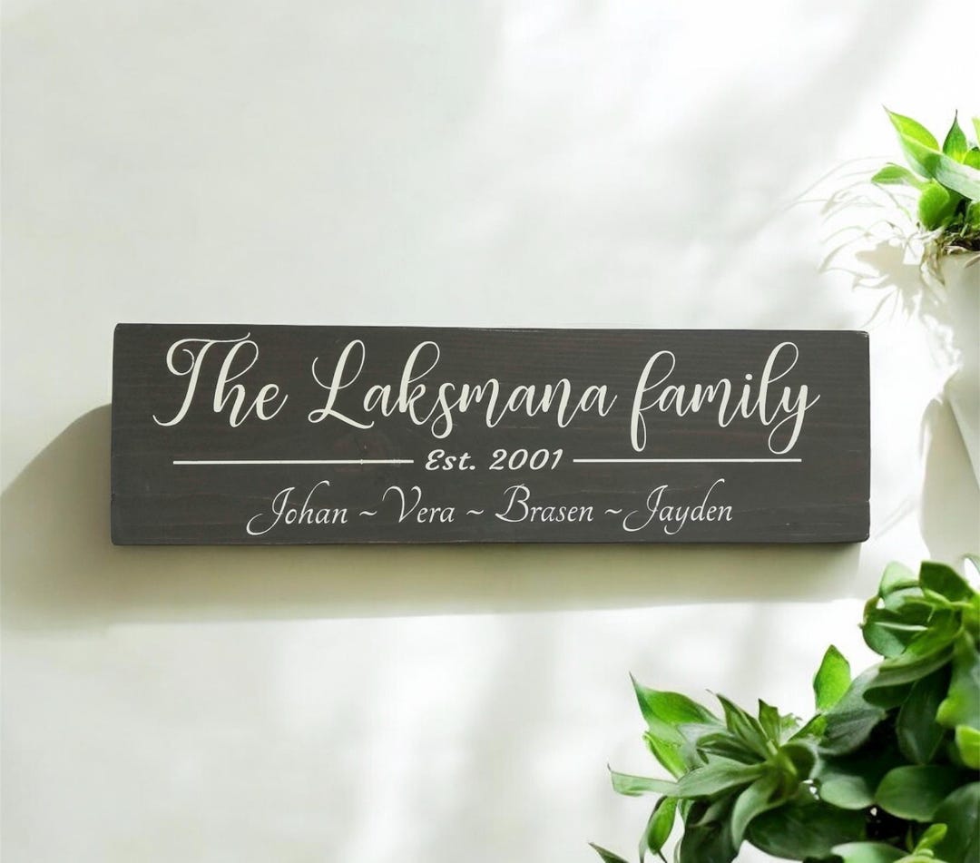 Custom Family Name Wood Sign: Rustic Farmhouse Decor - Etsy