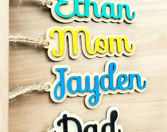Personalized Wooden Gift Tag: Custom Holiday Basket Tag