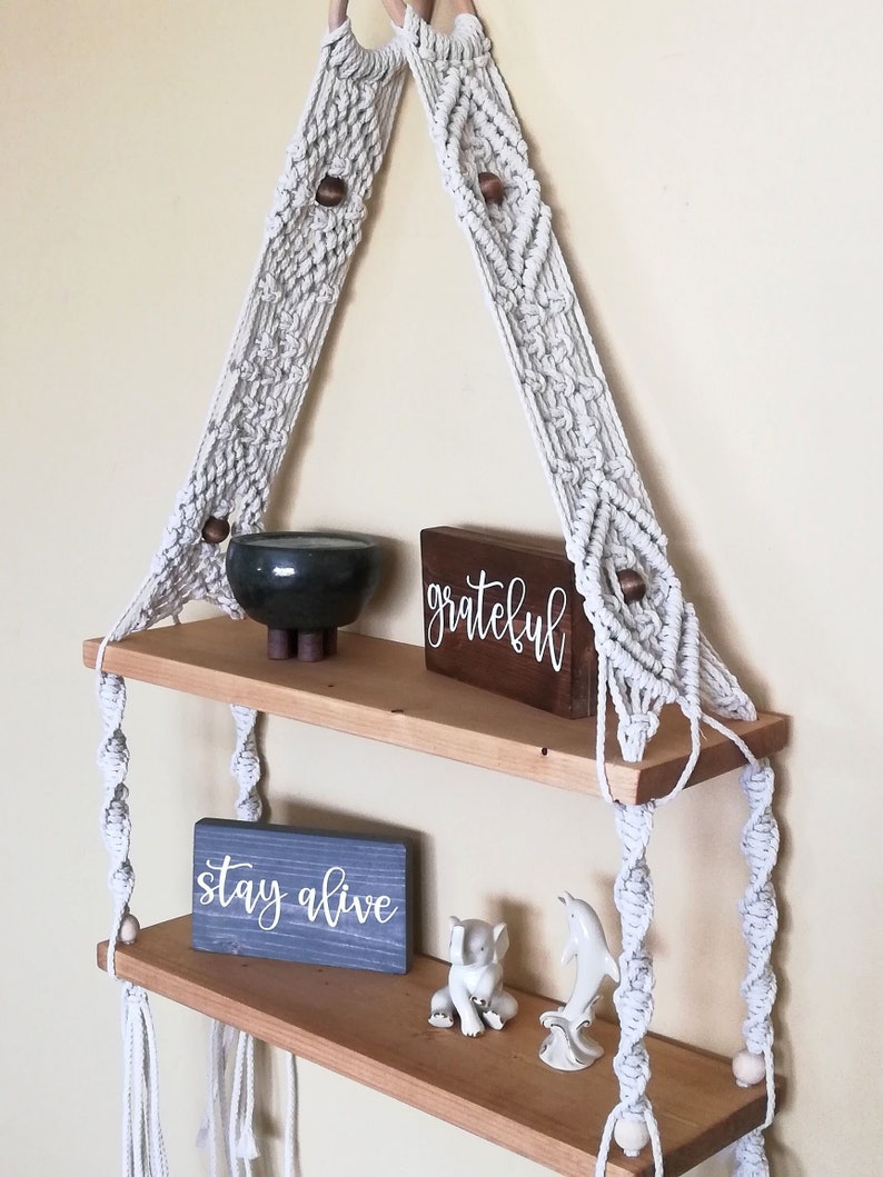 Macrame Shelves Hanging Bohemian Style Decor Wall Modern