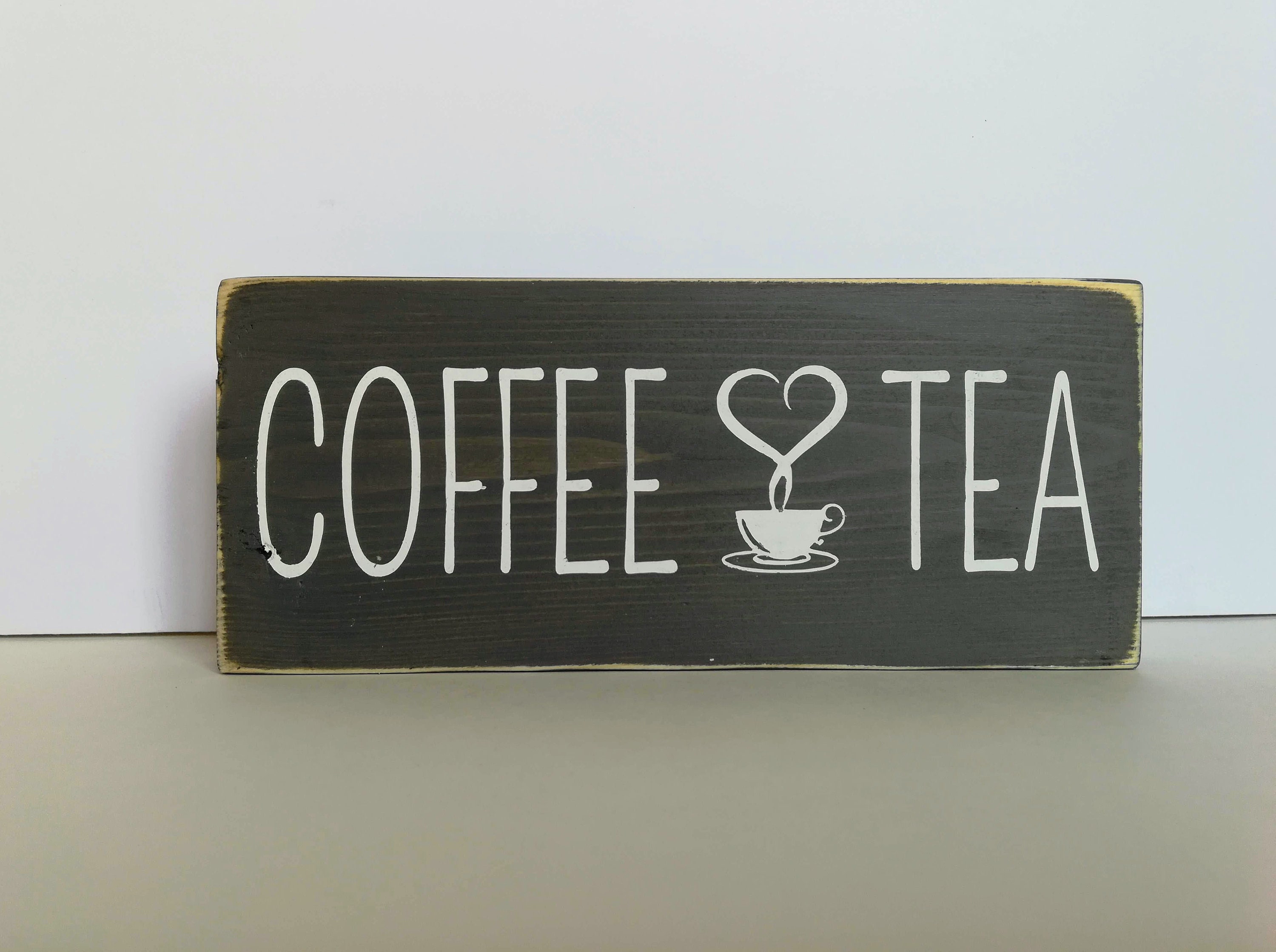 Coffee & Tea Bar Sign for Kitchen Decor Rustic Kitchen Decor Etsy