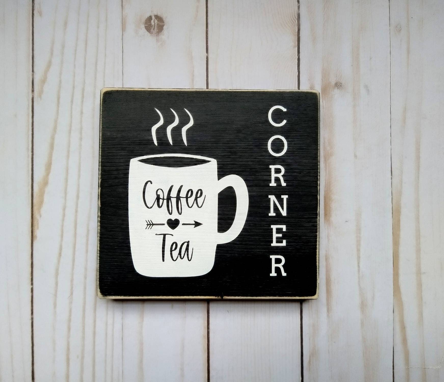 Coffee and Tea Corner wood sign coffee bar sign Rustic Etsy