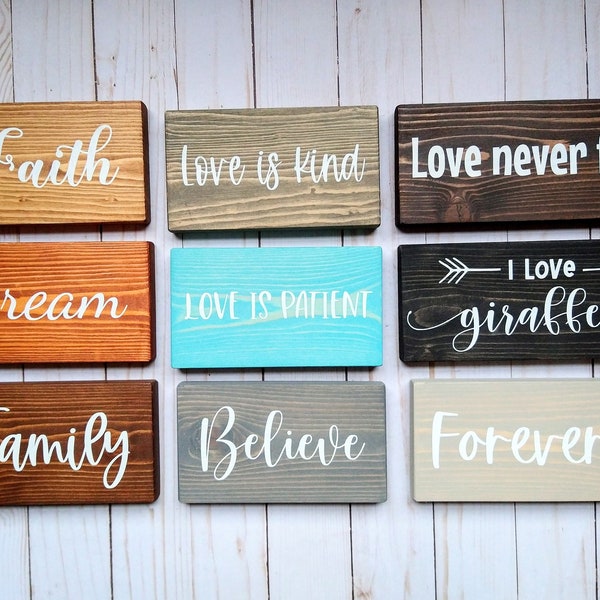 Custom Wood Signs, personalized name or quote, wedding table signs, custom business sign, personalized gift, rustic farmhouse tabletop sign