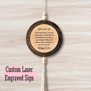 Custom Engraved Wood Sign: Boho Bible Verse Wall Decor