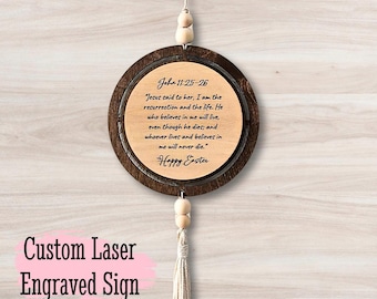 Custom Laser Cut Wood Sign, Boho Bible Verse Ornament Decor