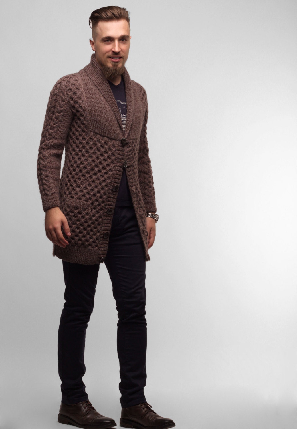  Cardigan  tricot  Cardigan  gilet Long  gilet pour homme  en 