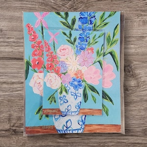 Bright Floral Wall Decor - &quot;Coral Bloom&quot; - PRINTS
