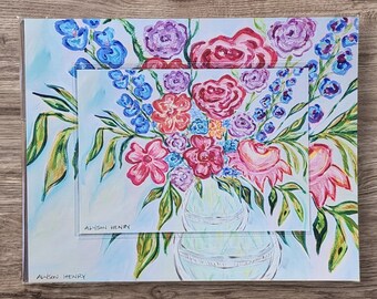 Bright Floral Wall Decor - "Perseverance (James 1:2-3) - PRINTS