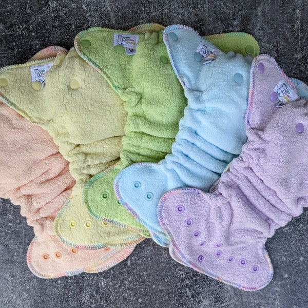 Cotton Sherpa Fitteds | ready to ship | absorbent Fitted | OneSize cloth diapers | newborn fitted | overnight diaper