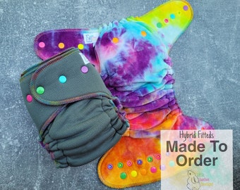 Hybrid Fitted | Choose your print from FB group | made to order | cloth diapers | Fitted diaper