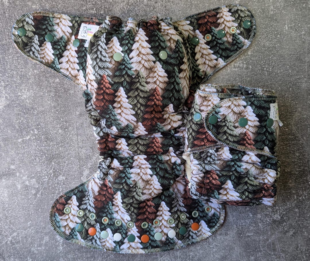 Knit Pines - Windpro Hybrid Fitted Cloth Diaper , Bamboo Velour Inner ...