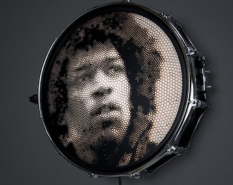 Jimi Hendrix - Snare Drum Light - Parametric CellPortrait