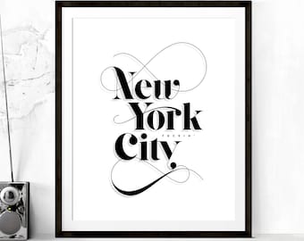 New York (F'n) City Typography Print, New York City Poster, NYC Art, Travel Poster, Typography Poster, NYC Poster, New York, Printable Art