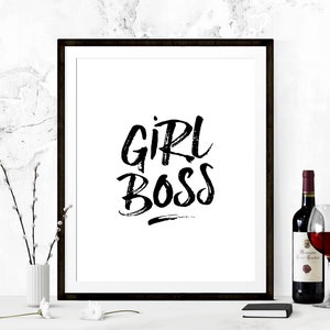 Girl Boss Wall Print, Girl Boss Printable, Printable Quote, Girl Boss Print, Motivational Print, Inspirational Print, Inspirational Quote image 1