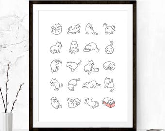 Cats Print, Cute Cat Print, Funny Cat Print, Cat Printable, Cat Quote Print, Cat Quote Printable, Cat Printable Art, Cat Lover Gift