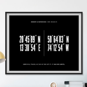 Long Distance Relationship Printable, Custom Coordinates, Personalized Love Print, Custom Coordinates Printable, Long Distance Relationship