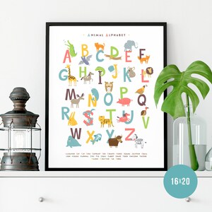 Animal Alphabet, Alphabet Nursery Printable, Nursery Prints, Educational Nursery Printable, Animal Nursery Printable, ABC Nursery Print image 3