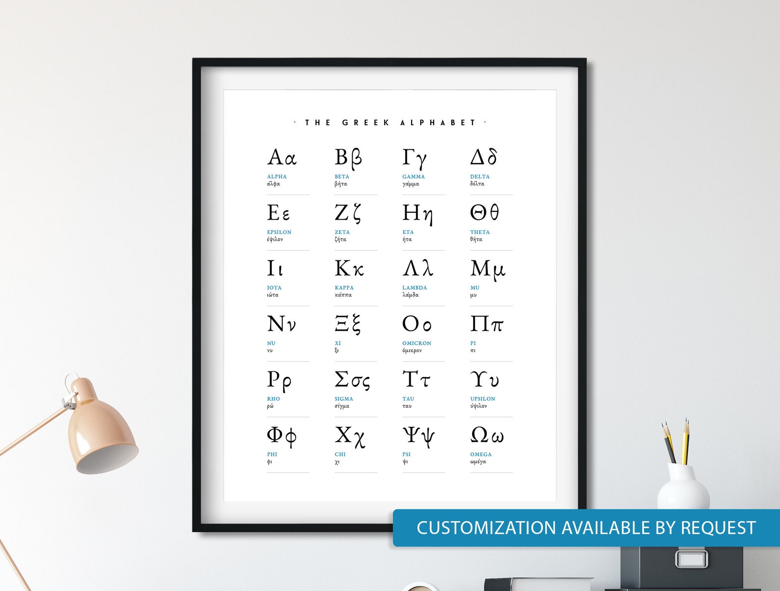 Greek Alphabet Poster Greek Alphabet Print Alphabet Poster Etsy