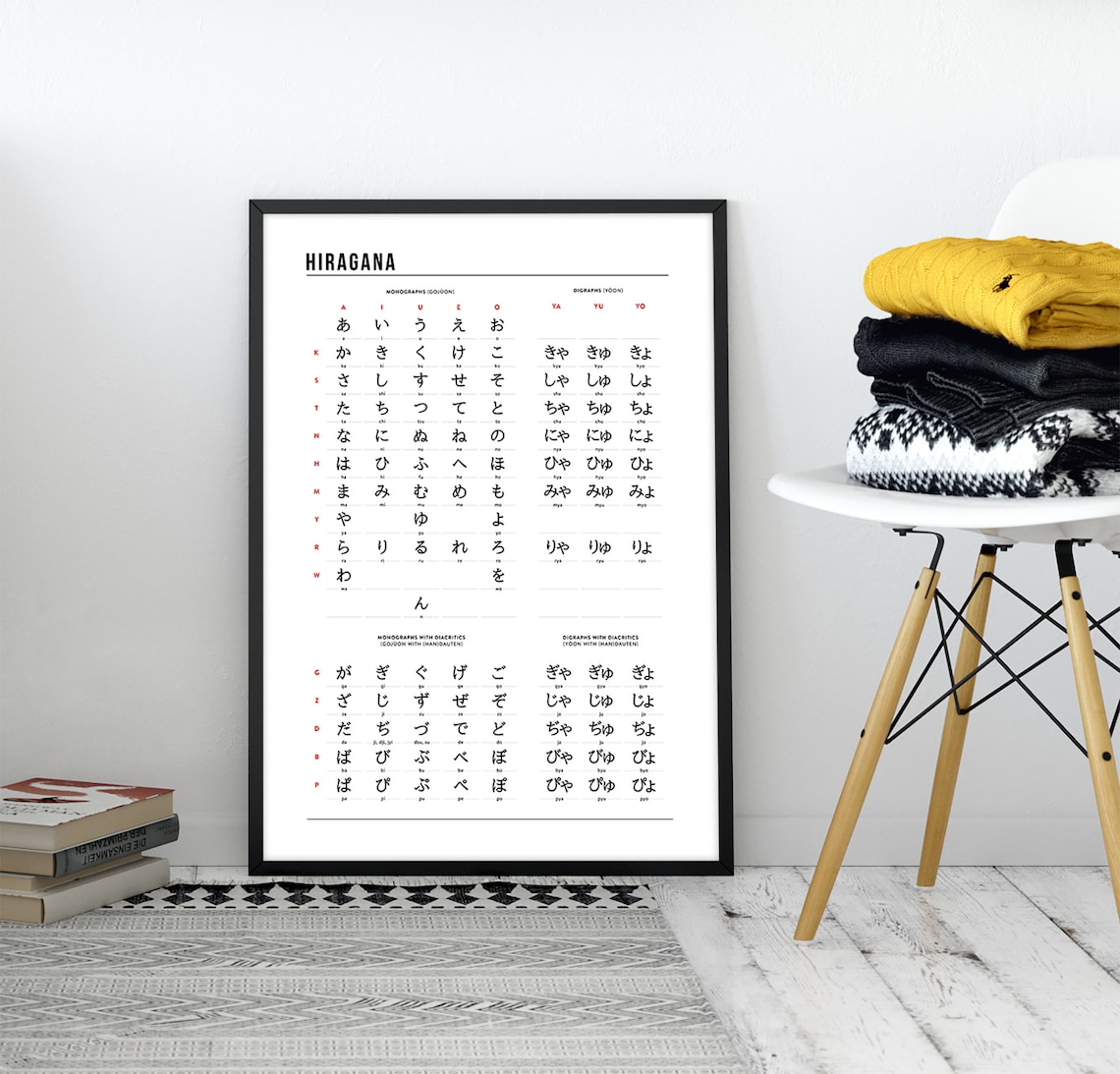 Hiragana Chart Printable, Hiragana Japanese Characters, Japanese ...