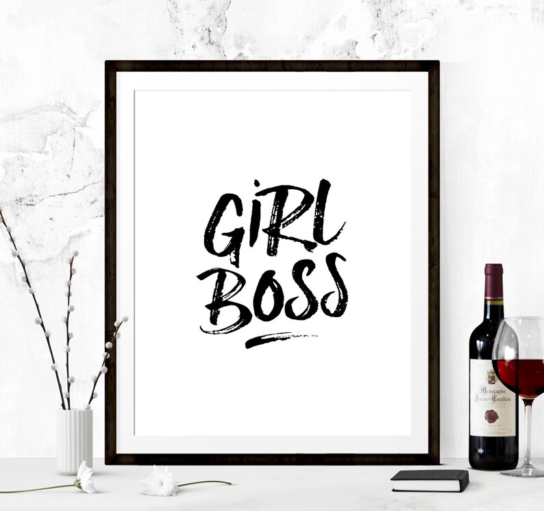 Girl Boss Wall Print, Girl Boss Printable, Printable Quote, Girl Boss Print, Motivational Print, Inspirational Print, Inspirational Quote image 1