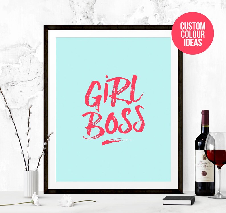 Girl Boss Wall Print, Girl Boss Printable, Printable Quote, Girl Boss Print, Motivational Print, Inspirational Print, Inspirational Quote image 2