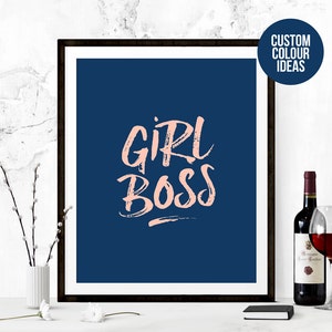 Girl Boss Wall Print, Girl Boss Printable, Printable Quote, Girl Boss Print, Motivational Print, Inspirational Print, Inspirational Quote image 3