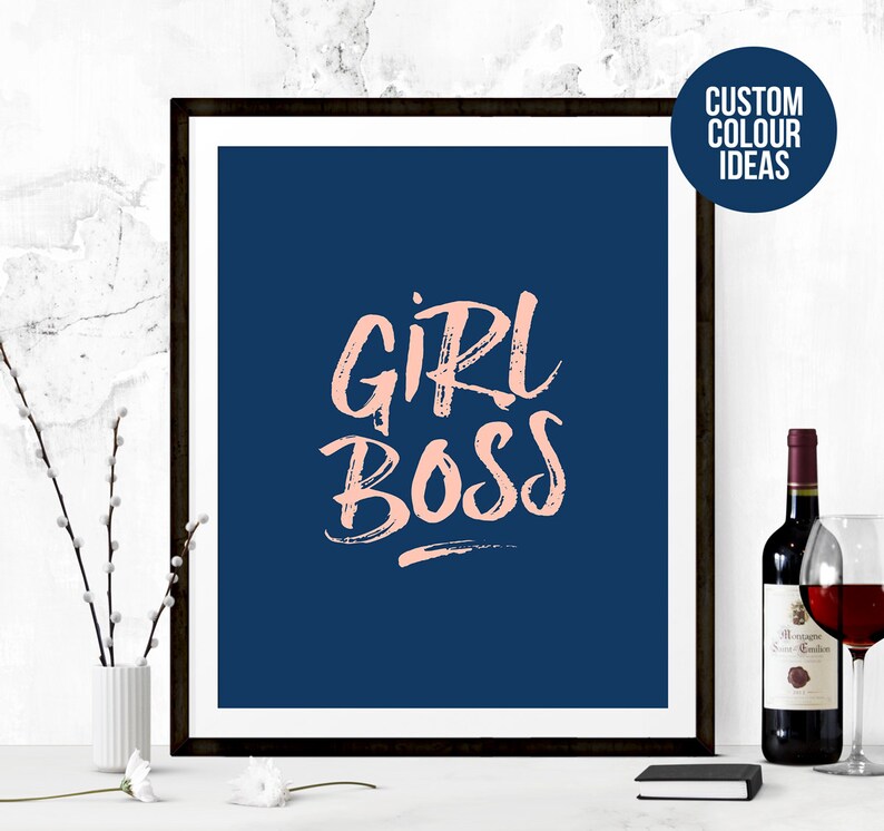 Girl Boss Wall Print, Girl Boss Printable, Printable Quote, Girl Boss Print, Motivational Print, Inspirational Print, Inspirational Quote image 3