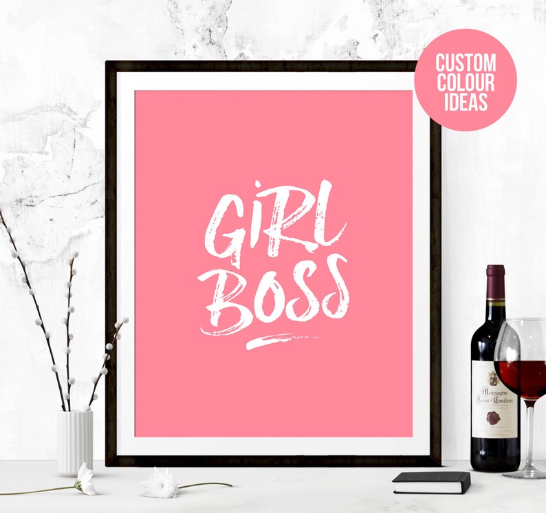 Girl Boss Wall Print, Girl Boss Printable, Printable Quote, Girl Boss Print, Motivational Print, Inspirational Print, Inspirational Quote image 4