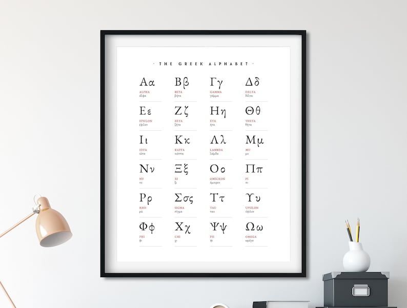Greek Alphabet Poster, Greek Alphabet Print, Alphabet Poster, Alphabet Print, Greek Letters, Math Artwork, Math Print, Arithmetic, Informative picture about Printable Greek Alphabet titled Greek Alphabet Poster, Greek Alphabet Print, Alphabet Poster, Alphabet Print, Greek Letters, Math Artwork, Math Print, Arithmetic, Useful