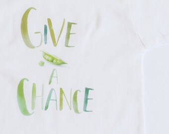 Kids Shirt, Baby Bodysuit, Give Peace a Chance Green Version, Kids t shirt, watercolor shirt, maxandmaekids, max and mae