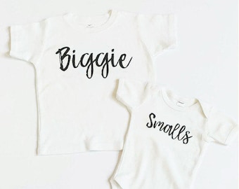 Shirt Set for Siblings, Funny Sibling Shirt Set, Biggie Smalls Shirt Set, Max and Mae Kids