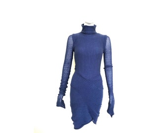 Turtleneck, Long Sleeve Knitted Dress: KORLEKIE SAMPLE SALE
