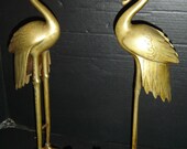 Antique Exquisite Pair of Large Japanese Bronze Figures of Cranes Meiji Period Standing On Dragon Turtles.