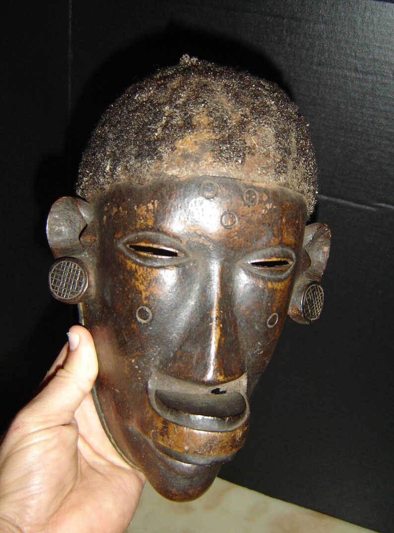 Antique Africa African Makonde Tanzania Wood Carved Mask With Etsy
