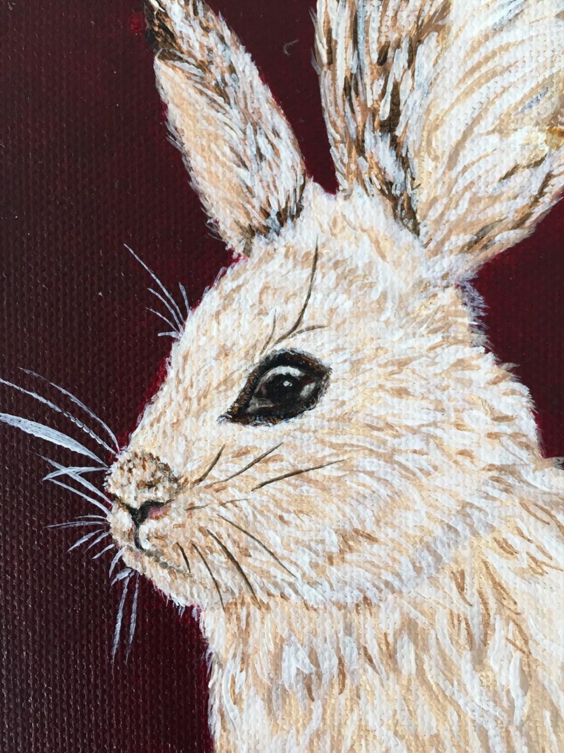 Kaninchen Hase Malerei Tier Portrait burgunder Malerei - Etsy.de