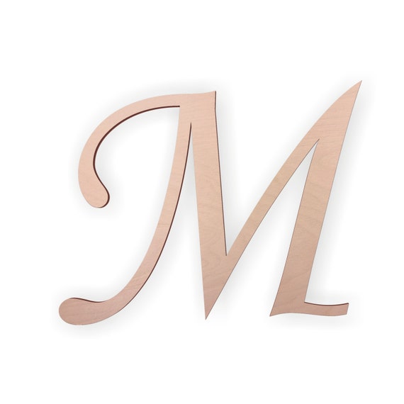Wooden Letter M 12 inch, Unfinished Large Wood Letters for Crafts