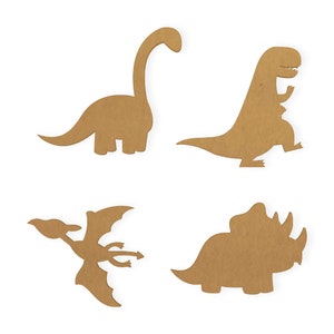 Dinossauros-braquiossauro, T-rex, pterodáctilo, triceratops - recorte, decoração de quarto infantil, papelão de qualidade e disponível de 12 a 42 polegadas de altura