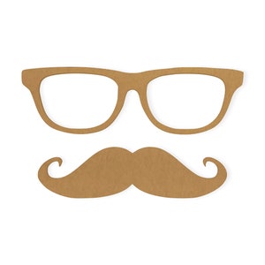 Óculos e bigode – Decoração de casa engraçada – Arte de parede, decoração de casa, suspensão de parede, corte em papelão de qualidade, disponível de 5 a 42 polegadas
