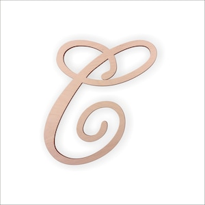 Cursive Wooden Letter &quot;C&quot;, Unfinished, Unpainted -- Perfect for Crafts, DIY, Nursery, Kids Rooms, Weddings – Sizes 2&quot; to 36&quot;