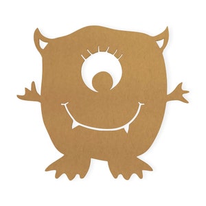 Monstro fofo recortado, decoração de casa, suspensão de parede, arte de parede de berçário, berçário de meninas diy, papelão de qualidade, pronto para pintar