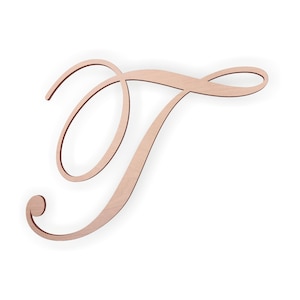 Cursive Wooden Letter &quot;T&quot;, Unfinished, Unpainted -- Perfect for Crafts, DIY, Nursery, Kids Rooms, Weddings – Sizes 1&quot; to 36&quot;