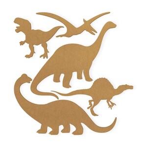 Recorte de dinosaurios para habitaciones de niños (paquete de 5) - Recorte, decoración del hogar, cortado de cartón de calidad, disponible de 12 a 42 pulgadas de alto
