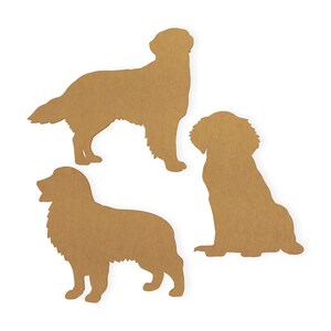 Wycinanki z sylwetką psa Golden Retriever (opakowanie 3 sztuk) - wysokiej jakości tektura, prezent dla miłośników psów