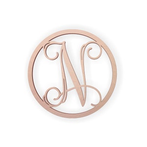 Wooden Monogram Letter &quot;N&quot; - Large or Small, Unfinished, Cursive Wooden Letter - Perfect for Crafts, DIY, Weddings - Sizes 1&quot; to 36&quot;