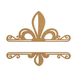 Letrero personalizado con el nombre de la familia Fleur De Lis: recorte, decoración del hogar, cortado de cartón de calidad, disponible de 4 a 42 pulgadas de ancho