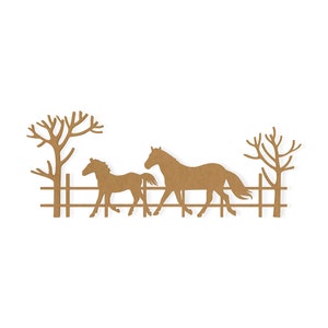 Horse and Foal Wall Hanging, Cardboard Cut Out (Ready to Paint)