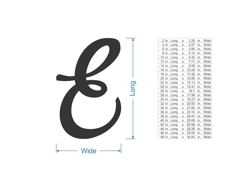 Wooden Monogram Letter: Cursive Script, Unfinished, Multiple Sizes - Etsy