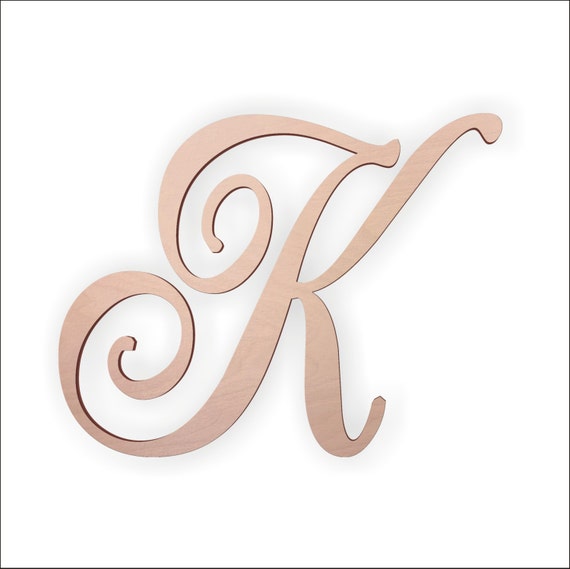 Unfinished Wooden Monogram Letter "K" in Your Choice of Size and Font Unfinished Wooden Monogram Letter "K" in Your Choice of Size and Font