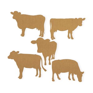Recorte de vacas (paquete de 5) / / Letrero personalizado / Recorte / Decoración del hogar / Corte de cartón de calidad, disponible de 12 a 42 pulgadas de alto